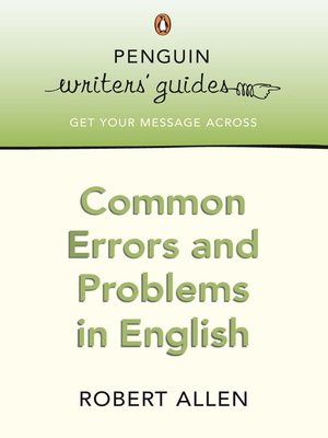 cover image of Common Errors and Problems in English